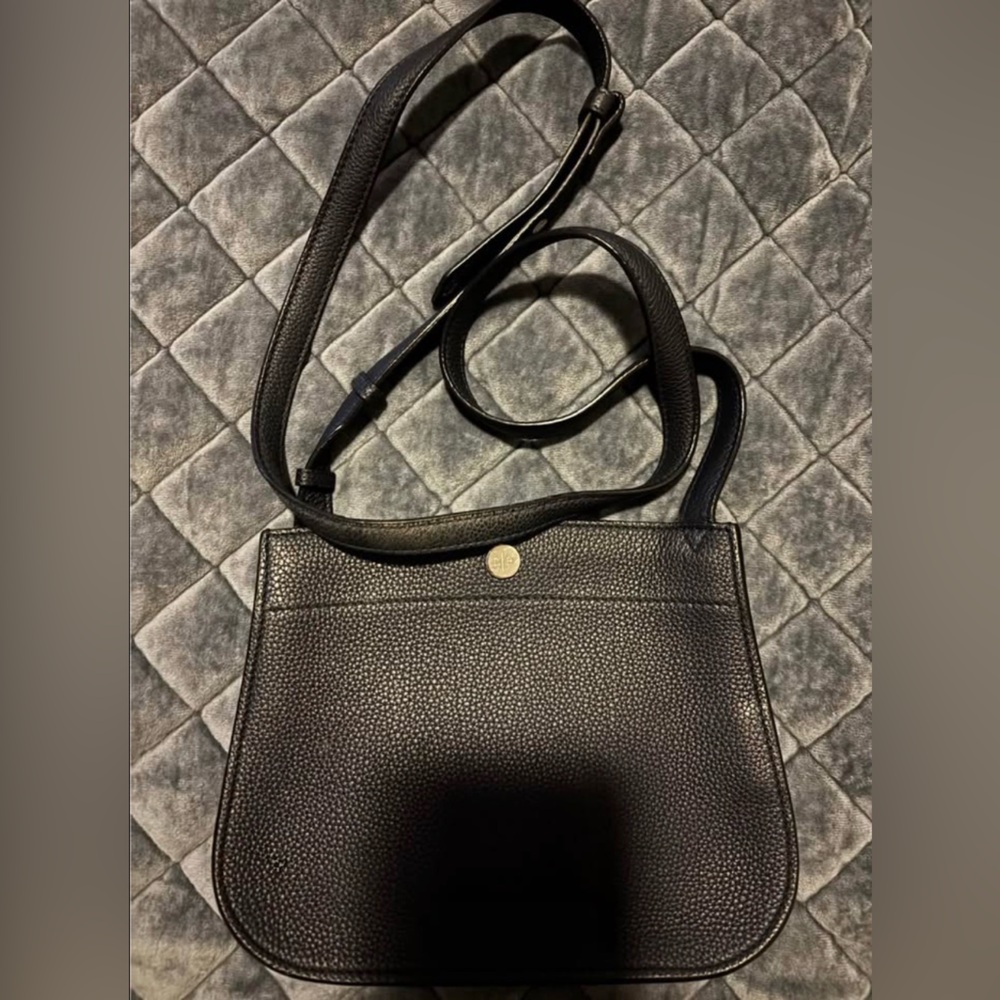 Loro Piana Navy Blue Pebbled Leather Crossbody Bag